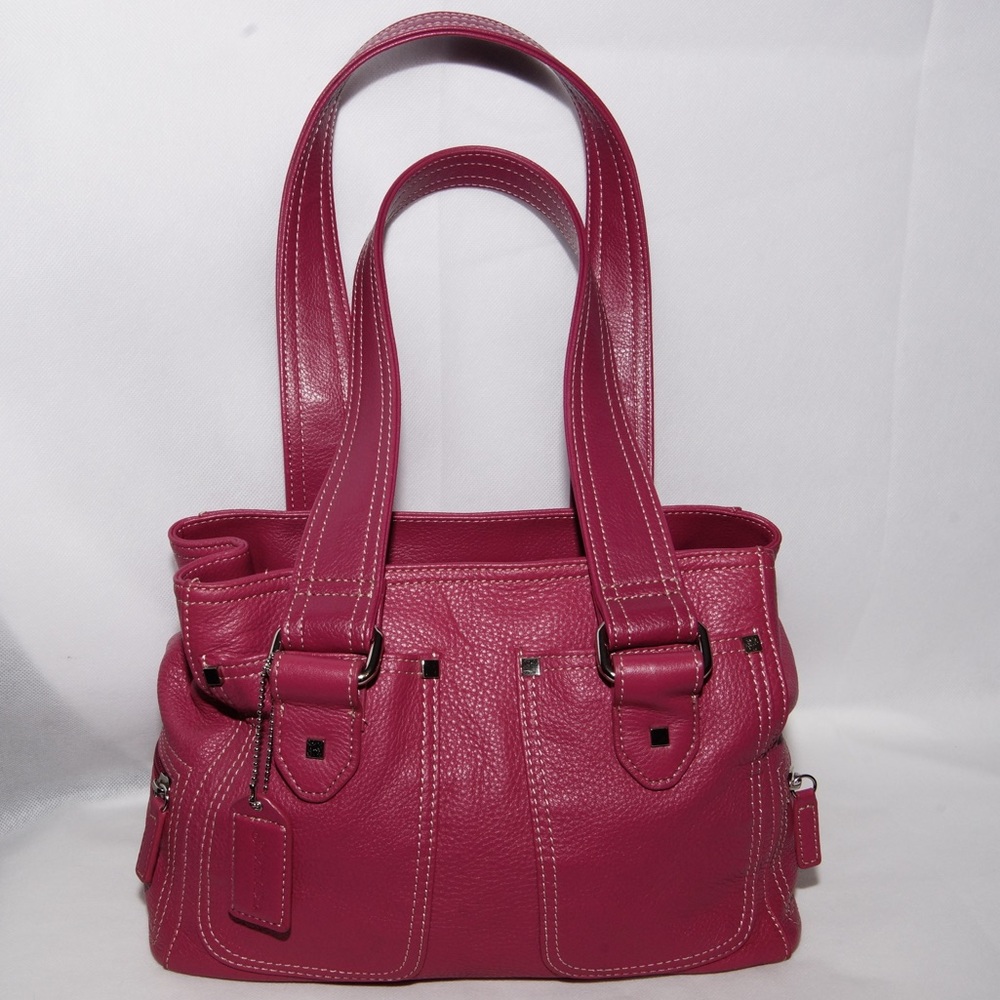 Elegant Pink Leather Tote Bag